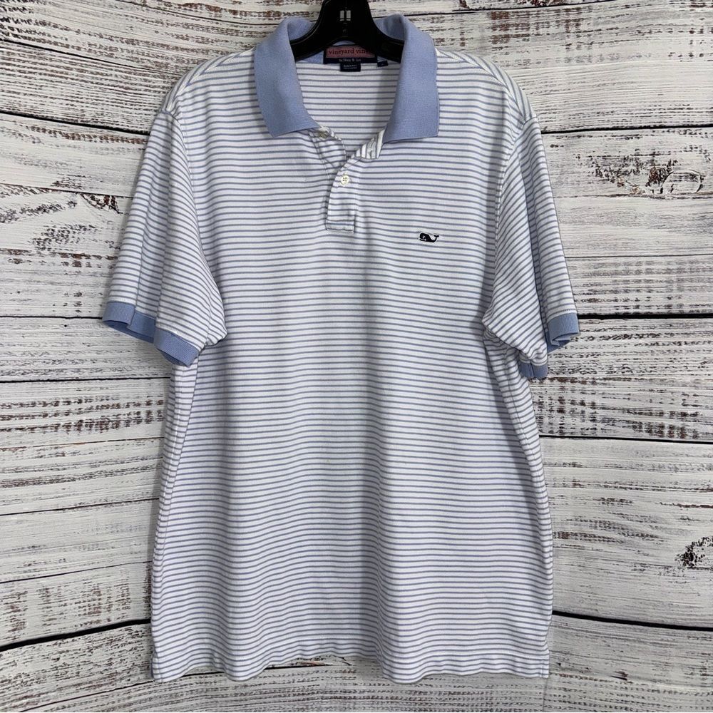 Vineyard vines by shep & lan Polo Mens size large striped Cotton Golf Rugby